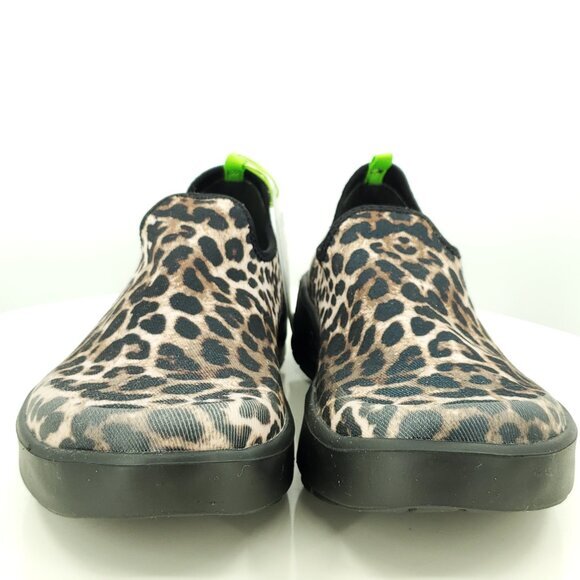 NWOT OOFOS OOmg eeZee Slip On Recovery Sneakers 8 Black/Cheetah/Tan/Animal Print - Picture 7 of 10